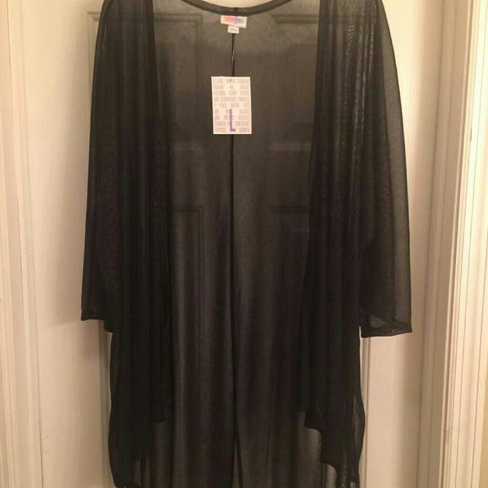 Lularoe sheer patterned black lindsey