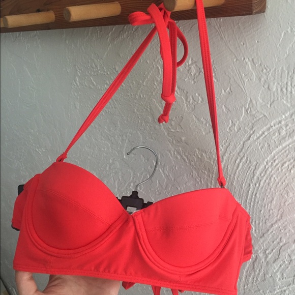 Abercrombie red bikini top swim bathing suit small - Picture 2 of 4
