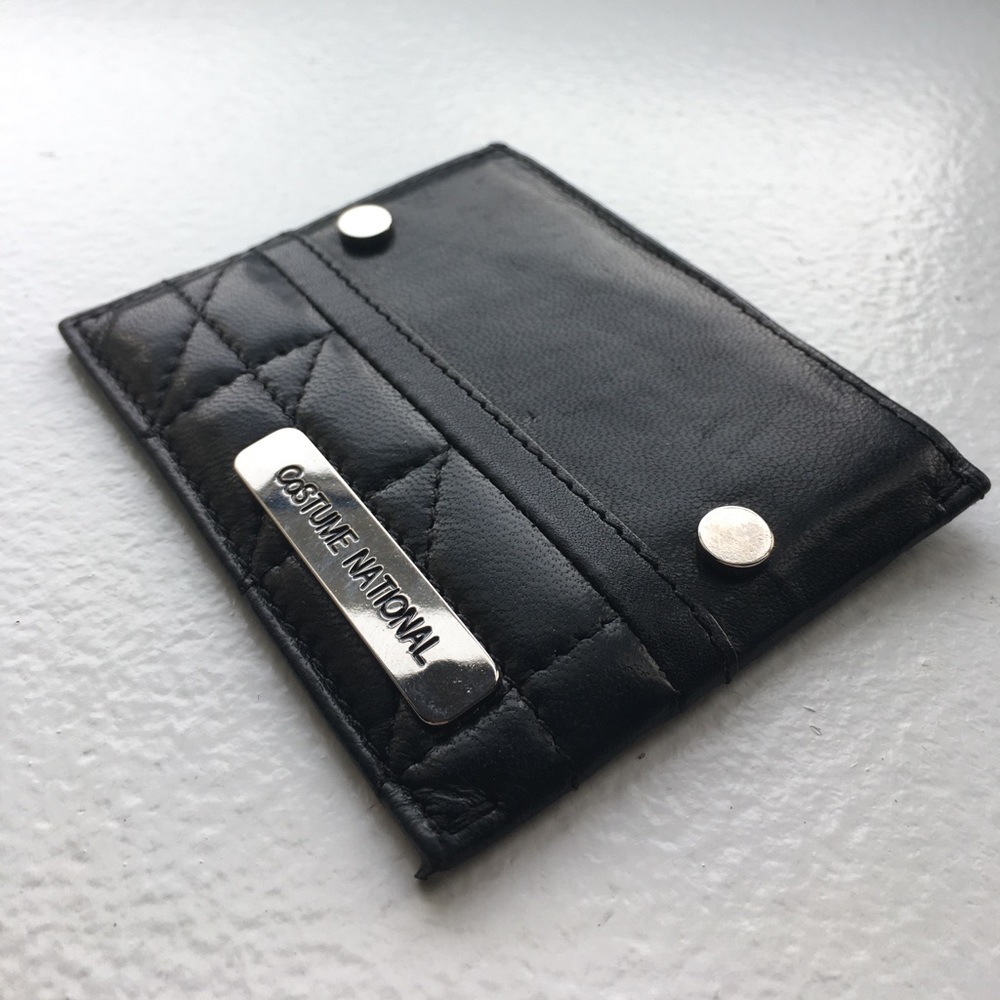 COSTUME NATIONAL Black Leather Cardholder Wallet