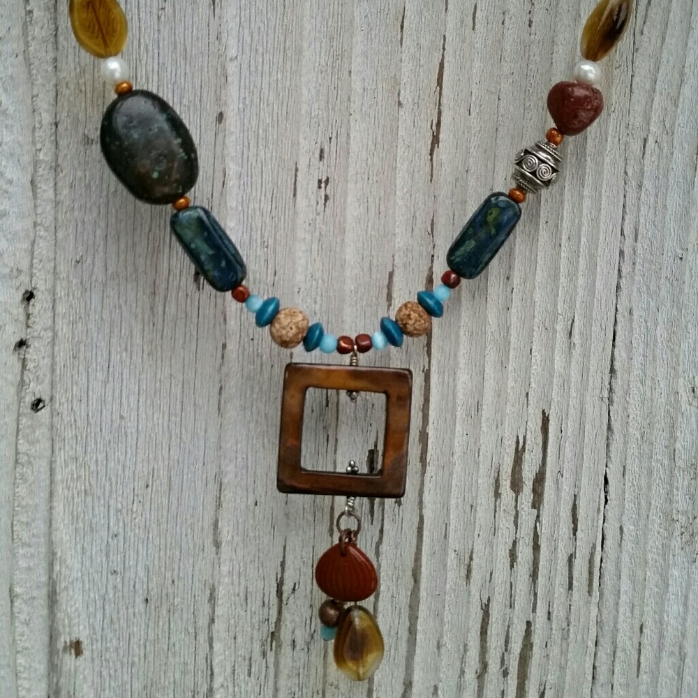 Multi-Stone Necklace to hold your GLASSES