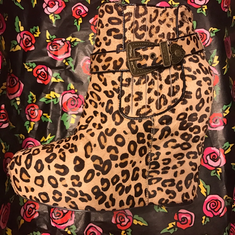 Leopard Ankle Boots
