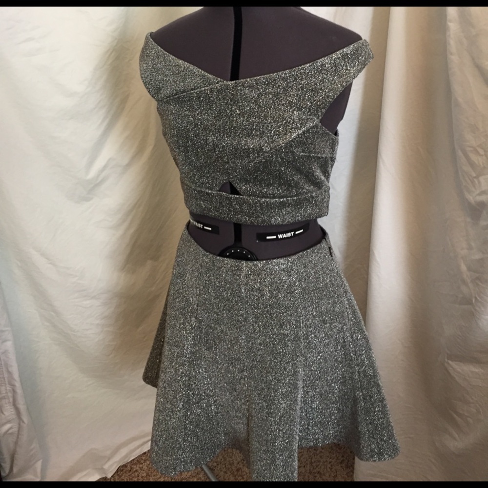 Express Metallic silver dress