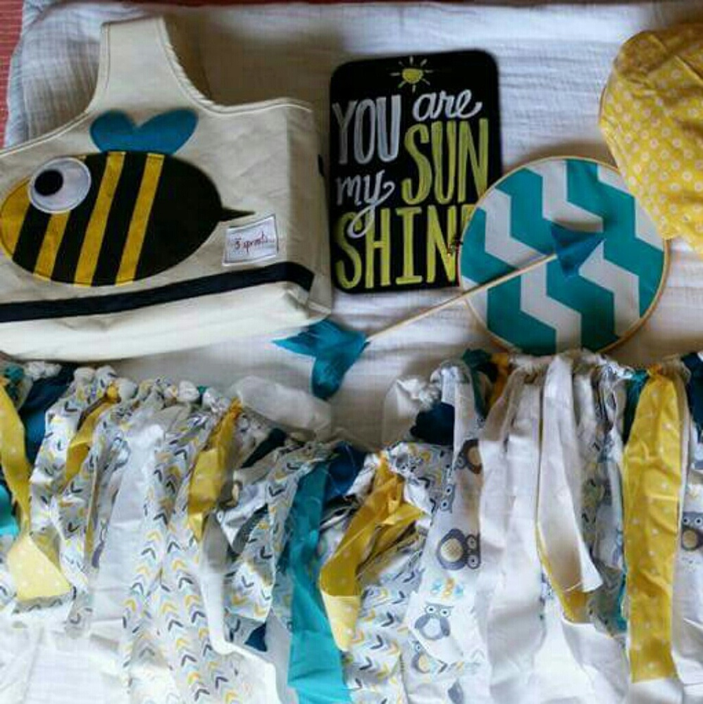 Turquoise and Yellow decor bundle
