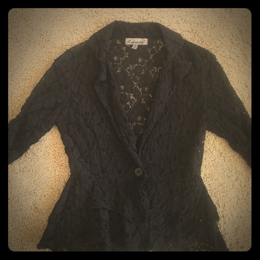 Black lace blazer.