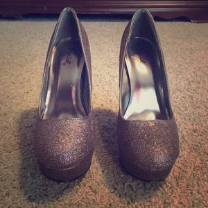 Pink Glitter Platform Pumps