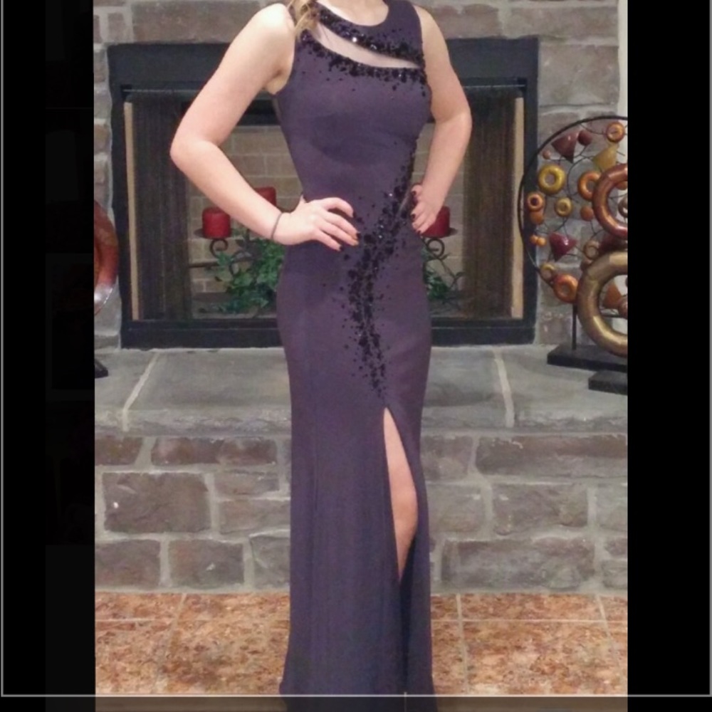 Dark grey prom dress