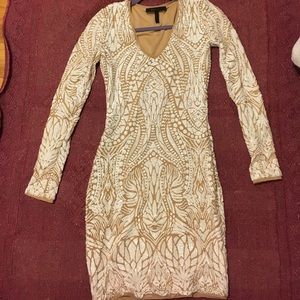 BCBG body-con white sequin dress