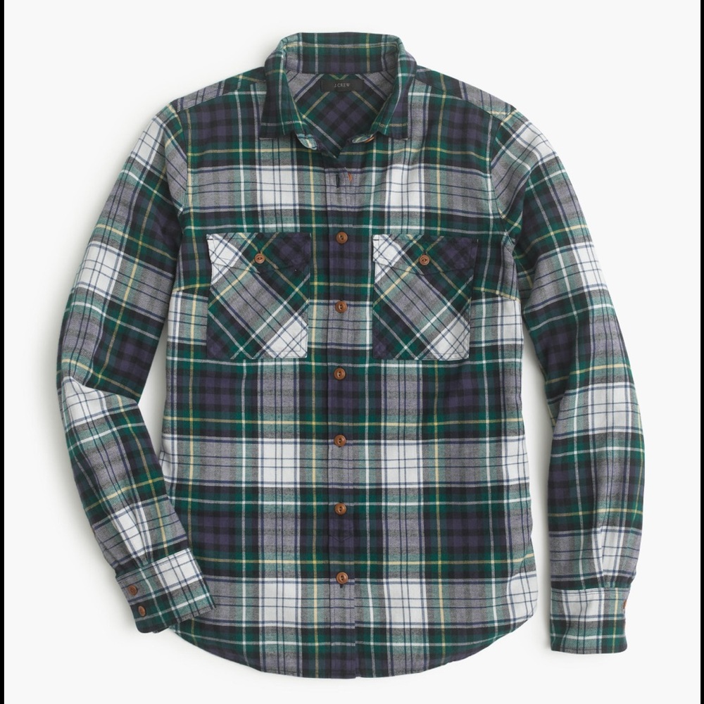 NWT J. Crew boyfriend shirt in ridge plaid