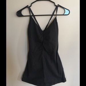 Black Lululemon yoga top
