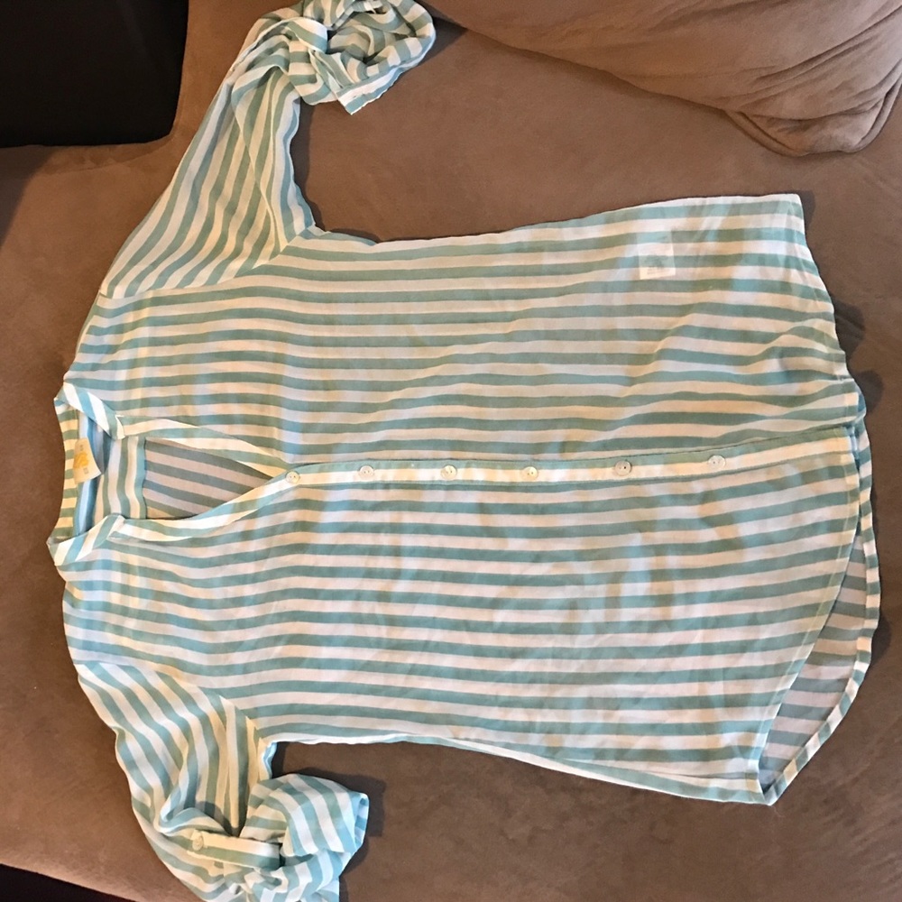 Long sleeve sheer button down