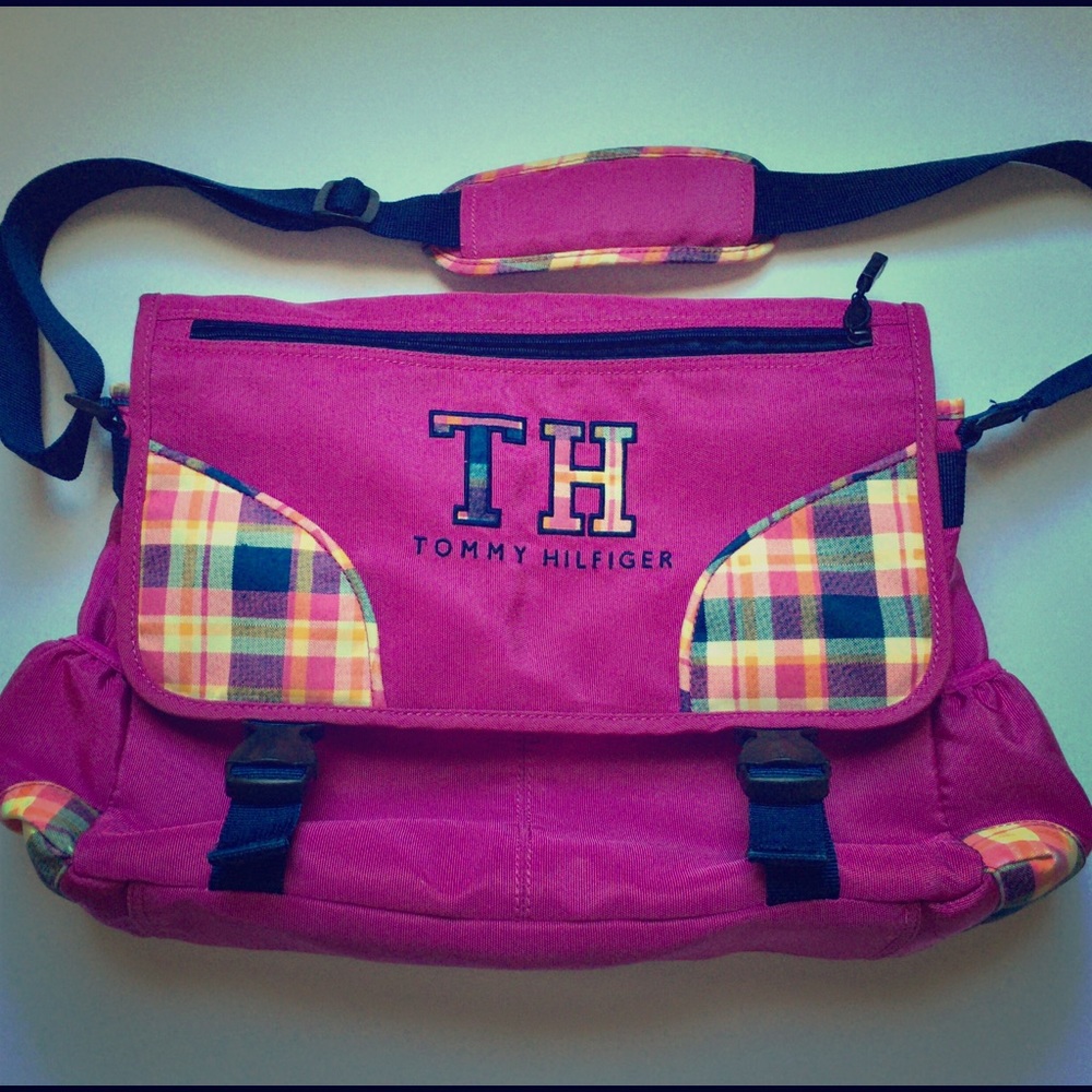 Vintage Tommy Hilfiger Messenger bag pink plaid
