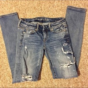 American Eagle Distressed Skinny Jeans- 00 Regular