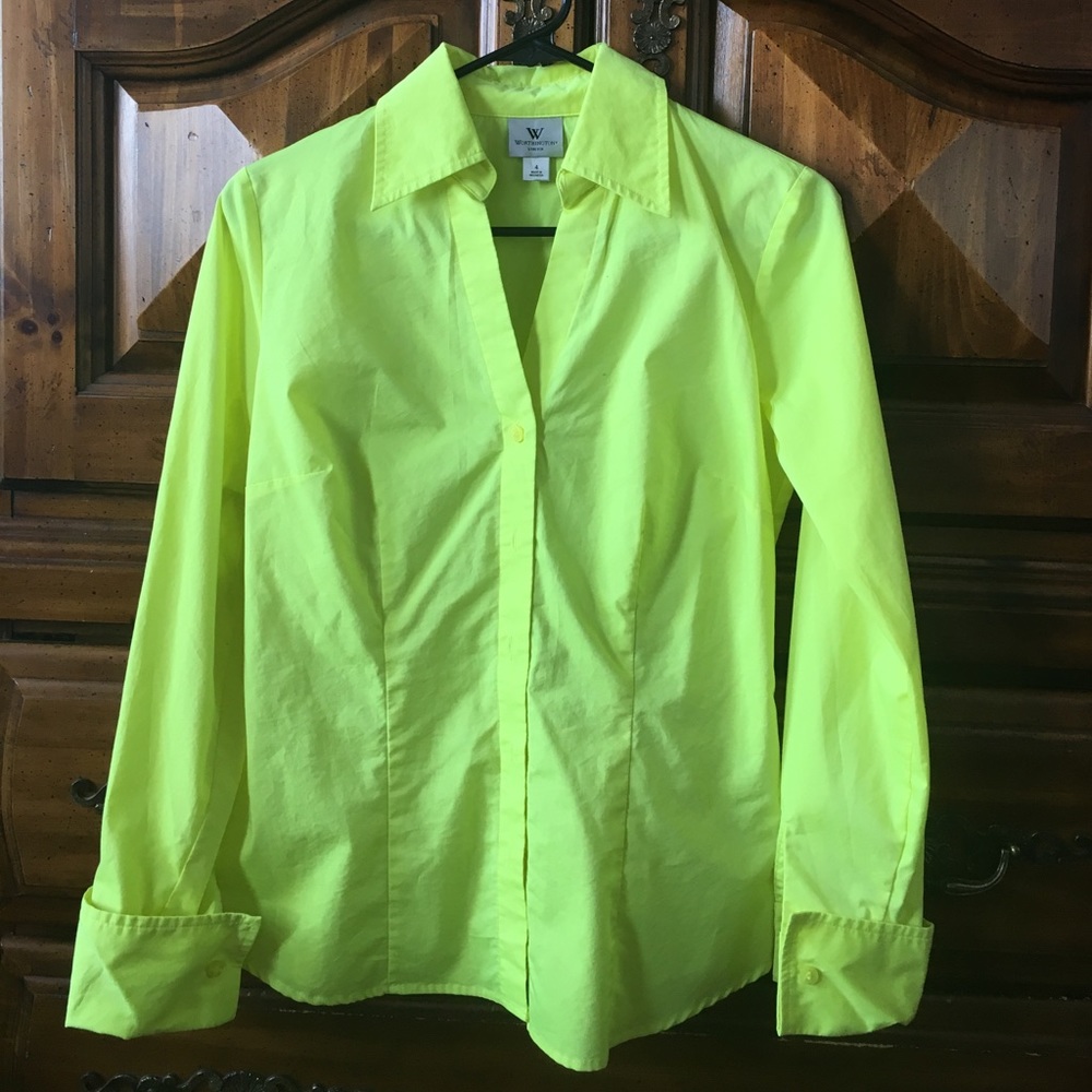 Neon yellow button up
