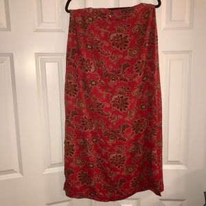 Coldwater Creek red paisley skirt