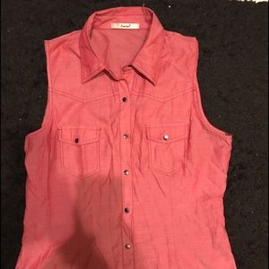 Sleeveless button down shirt