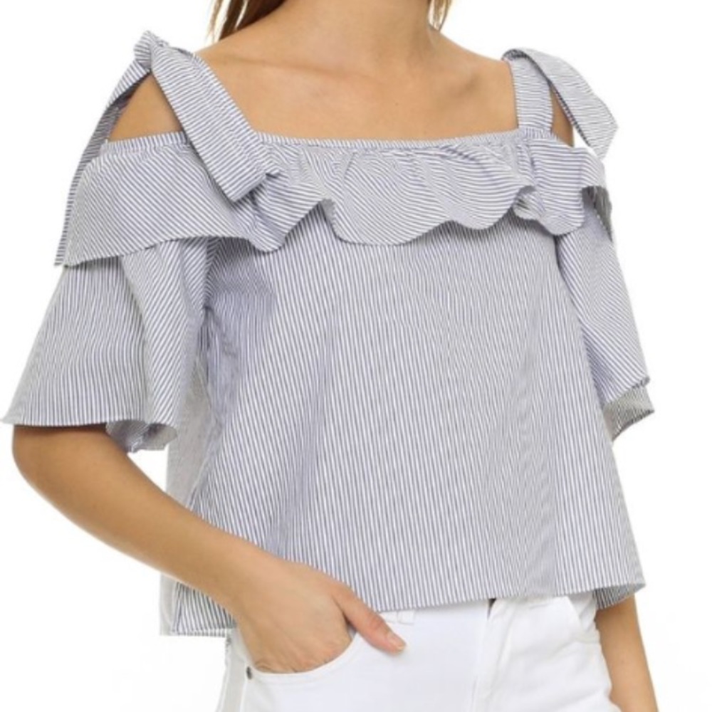 Shakuhachi Bow Frill Off Shoulder Top