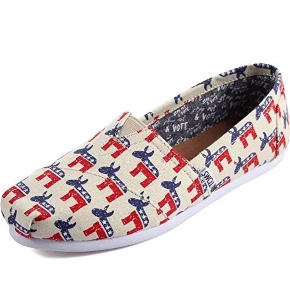 TOMS Democratic Donkey Slip On Shoes