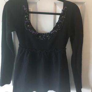 FREE PEOPLE beaded open back sweater