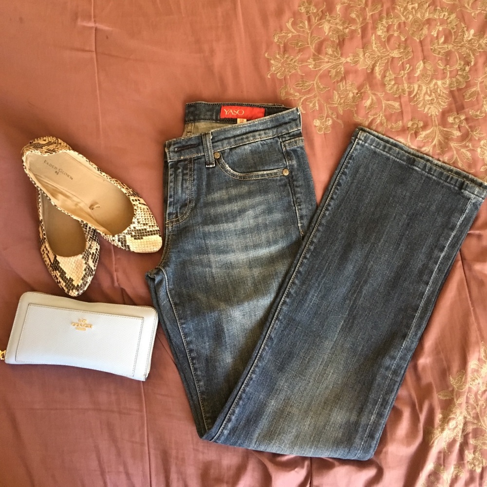 YASO Embellished  Straight Leg Jeans