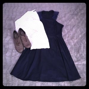 Navy, Lace & Open Back Dress
