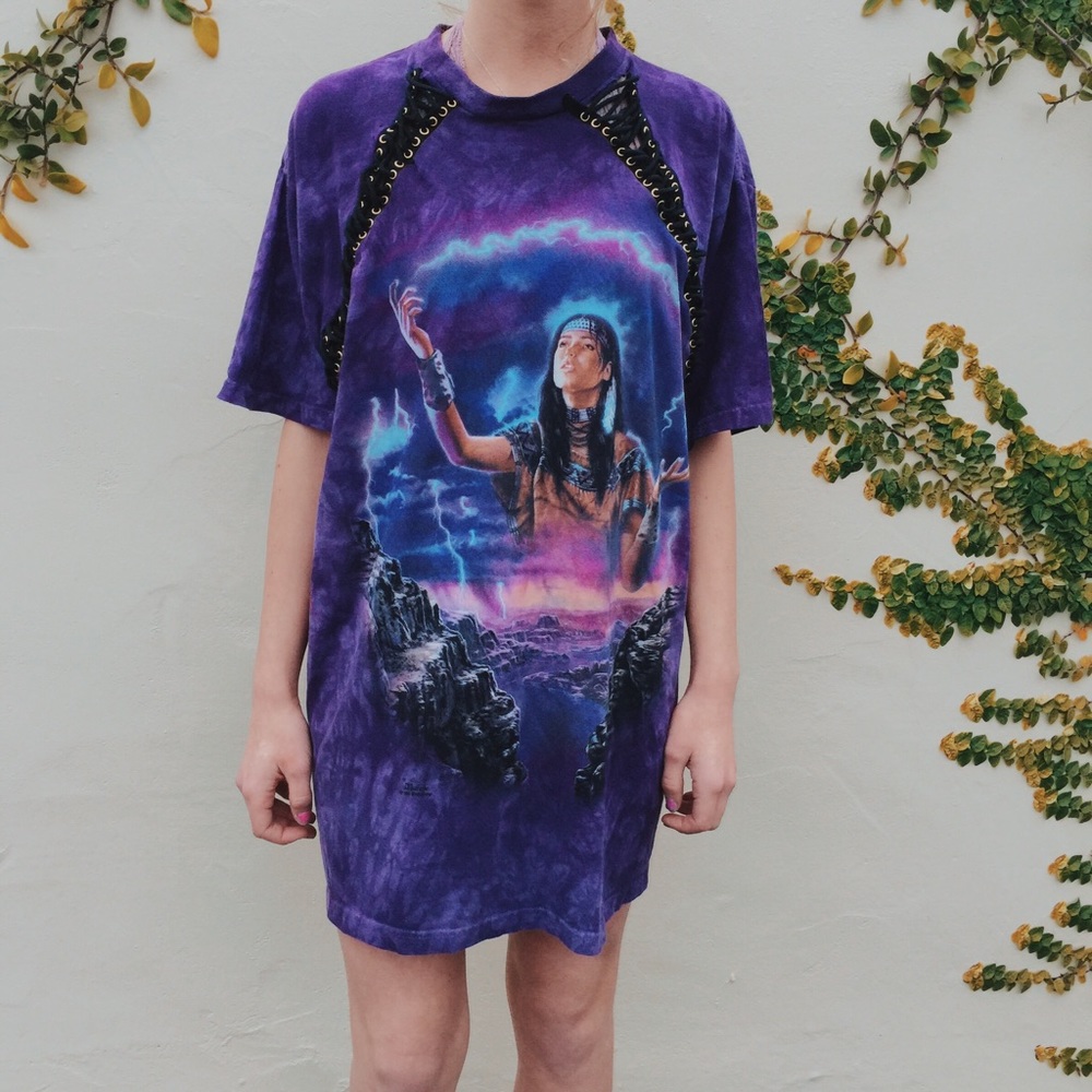 lace up shoulder tshirt dress//oversized tee