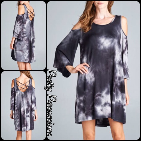 SALE‼️NWT Tie Dyed Strappy Back Bell Sleeve Dress - Picture 2 of 5