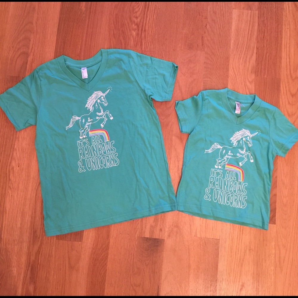 NWT rainbows & unicorns kids tshirt sz.2&10