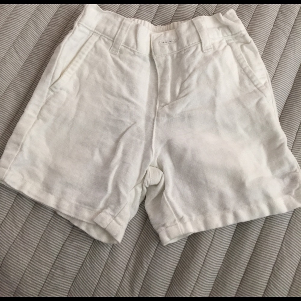 Janie and Jack white linen/cotton shorts