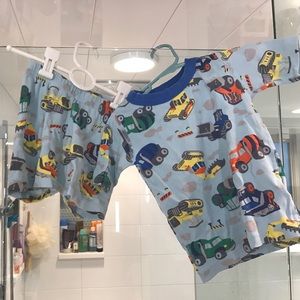 Good Night Construction Site shorty pajamas
