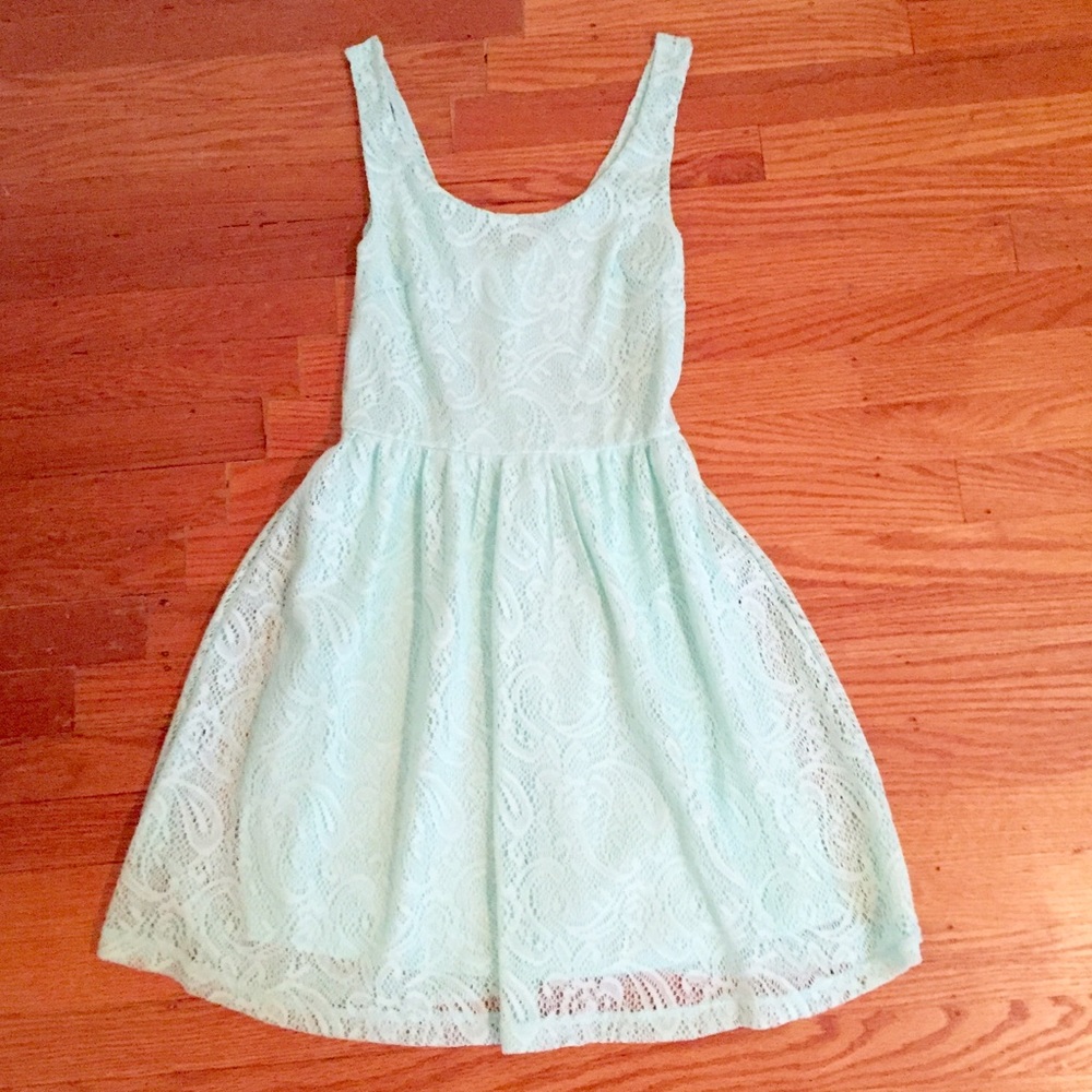 Mint fit and flare Lace Dress! Spring ready!