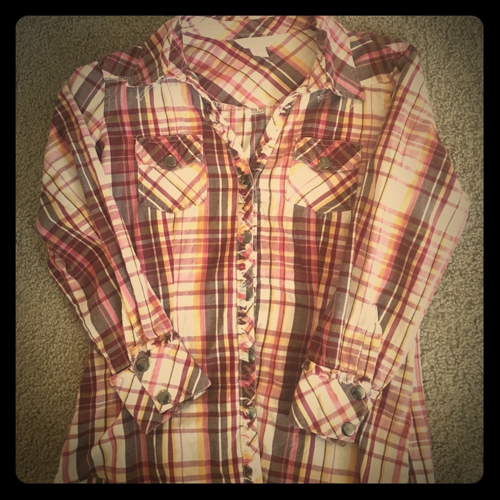 Plaid button down.