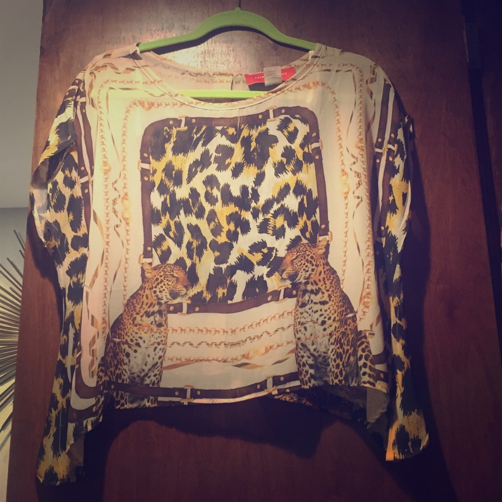 Leopard print off the shoulder top from Akira