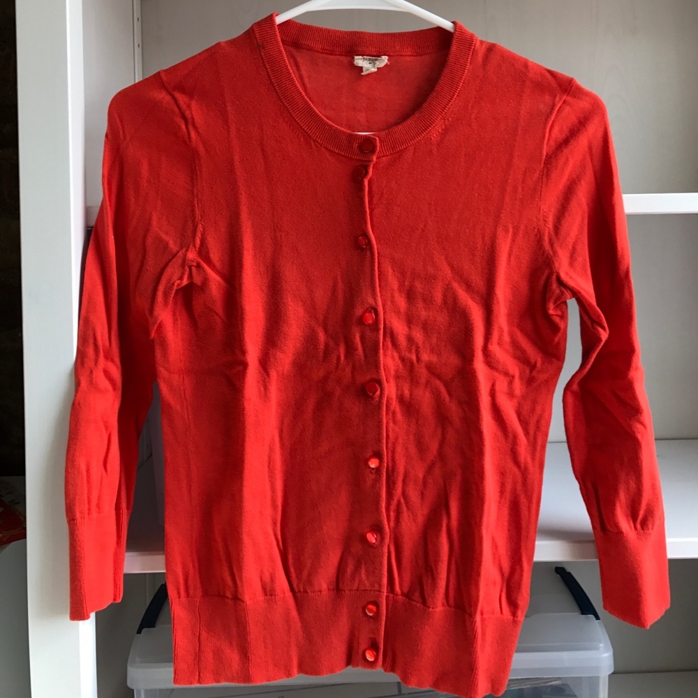 J. Crew Jackie cardigan sweater in orange