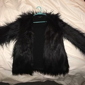 Black long sleeve furry jacket/coat