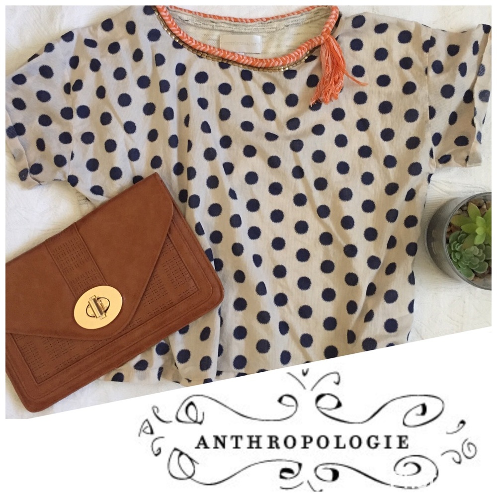 Anthropologie polka dot top