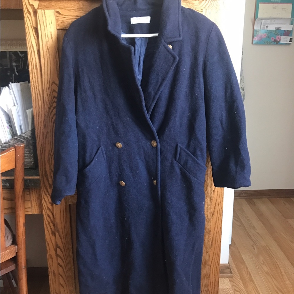 Vintage navy blue wool coat