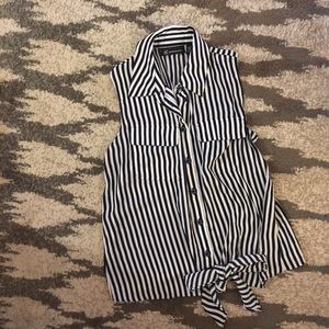 INC blue and white striped tank top