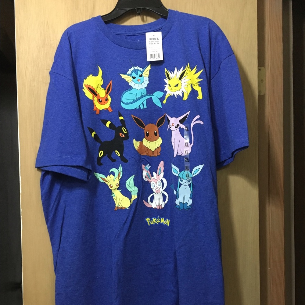 New blue pokemon XL mens tshirt