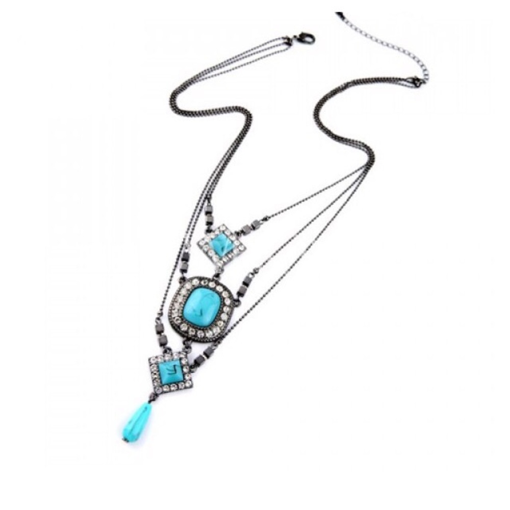 Turquoise and diamond necklace