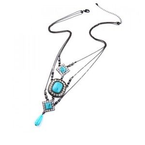 Turquoise and diamond necklace