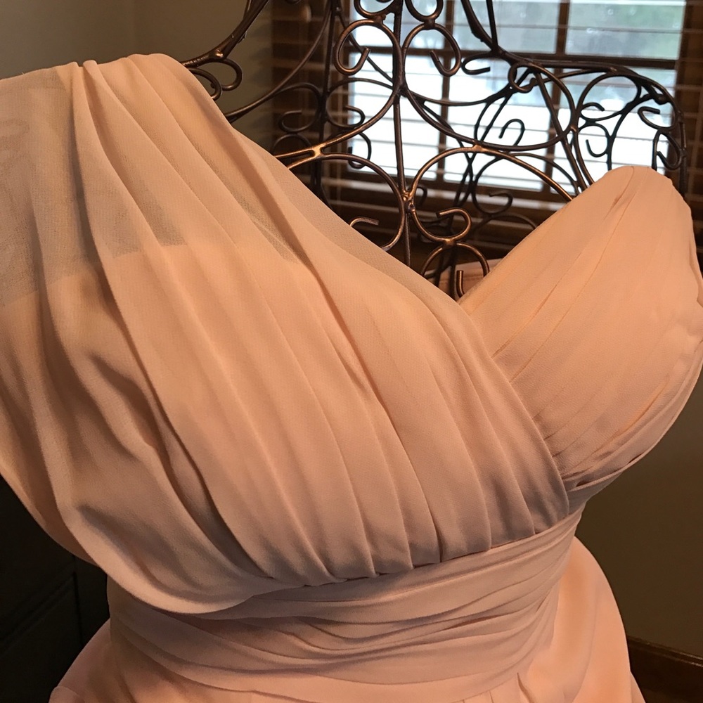 Bill Levkoff. Petal pink bridesmaid or prom dress