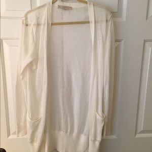 Ann taylor loft white cardigan extra long