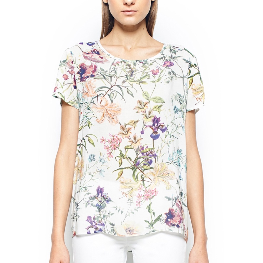 RELAXED FIT FLORAL PRINT BLOUSE Plus