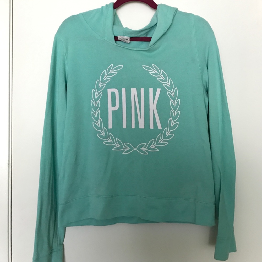 SOLD!! Hooded teal PINK Sweatshirt