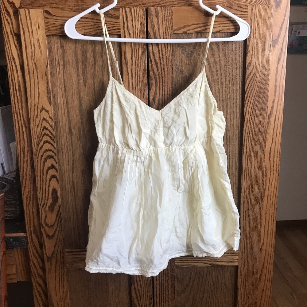 Light yellow silk baby doll top