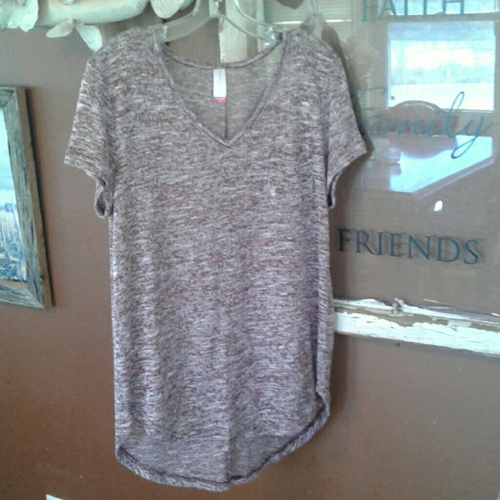 Burgundy and cream tunic