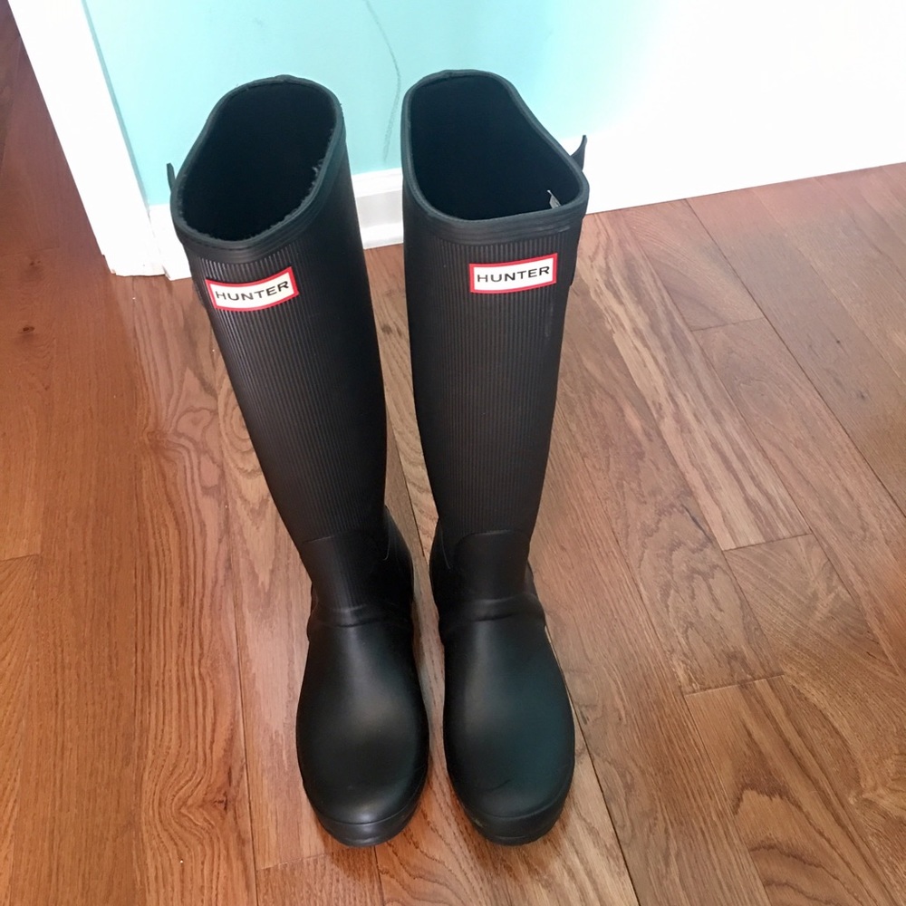 Brand new Hunter black rain boots