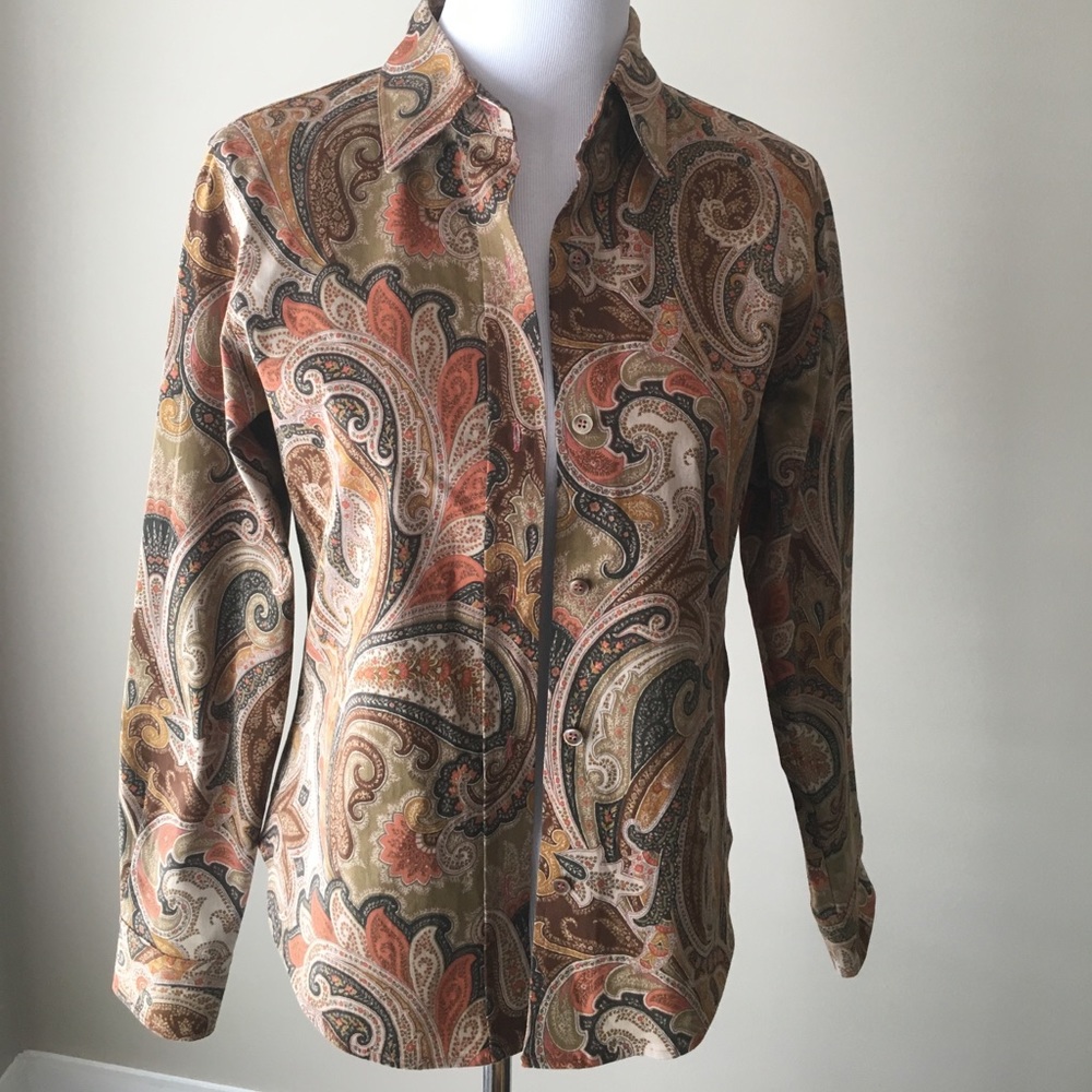 ANNE KLEIN PAISLEY BLOUSE