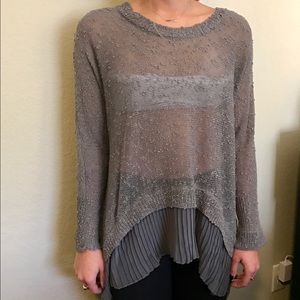 LF Gray sheer sweater