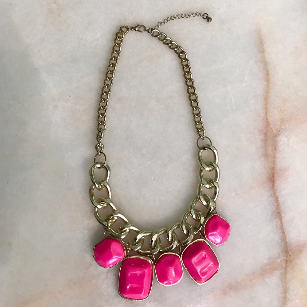 Hot pink statement necklace